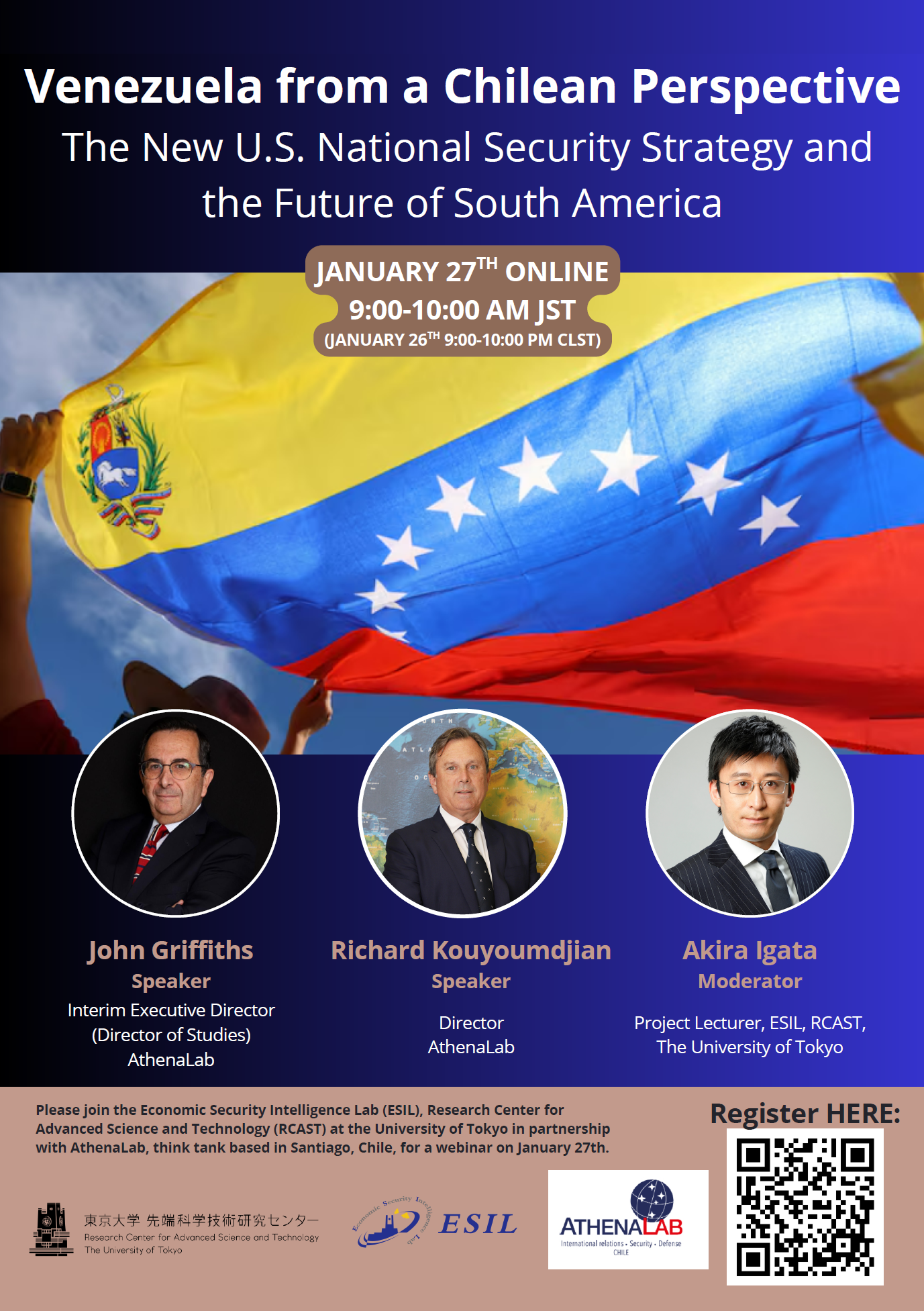 【1/27】チリの視点から見るベネズエラ情勢：新たな米国国家安全保障戦略と南米の将来